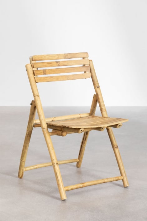 Pack of 4 Folding Bamboo Garden Chairs Nelida