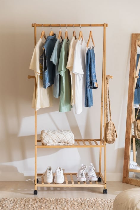 Clothes Hanger with Shoe Rack in Bamboo Kerk