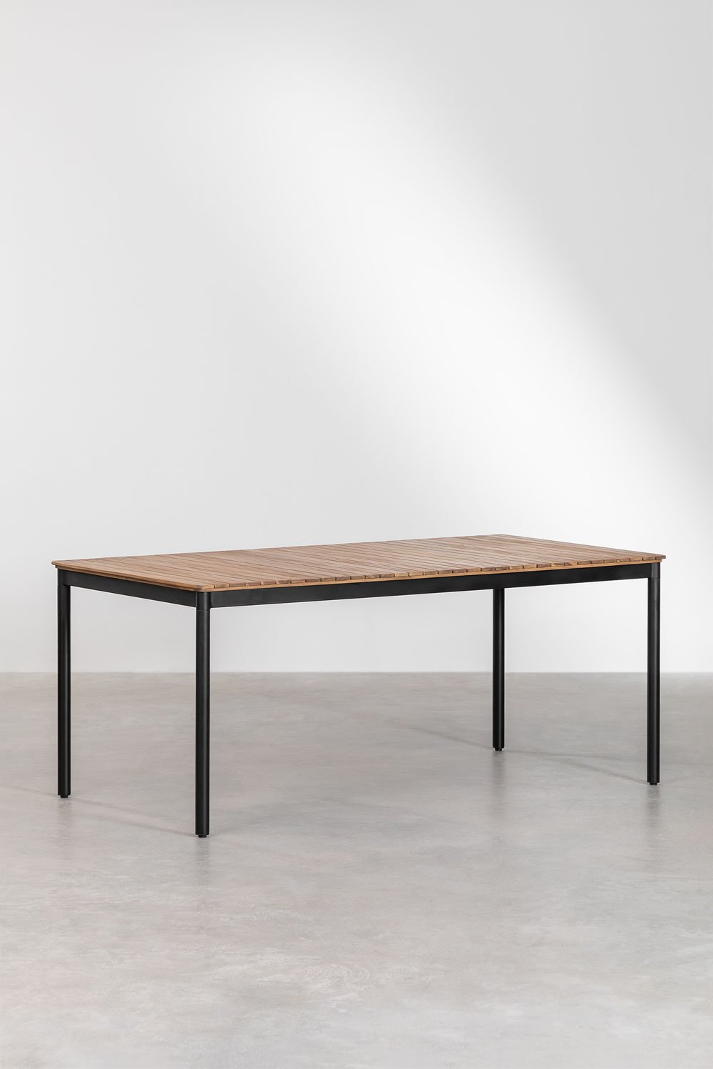 Rectangular garden table in steel and acacia wood (160x90 cm) Artus, gallery image 2