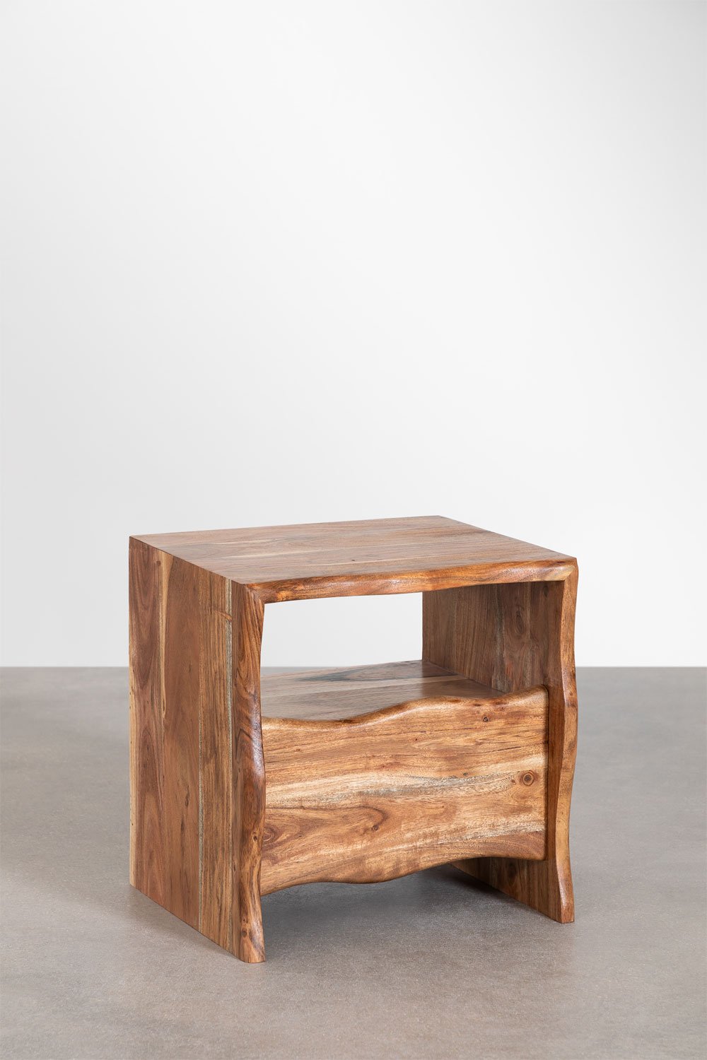 Yago Acacia Wood Bedside Table, gallery image 2