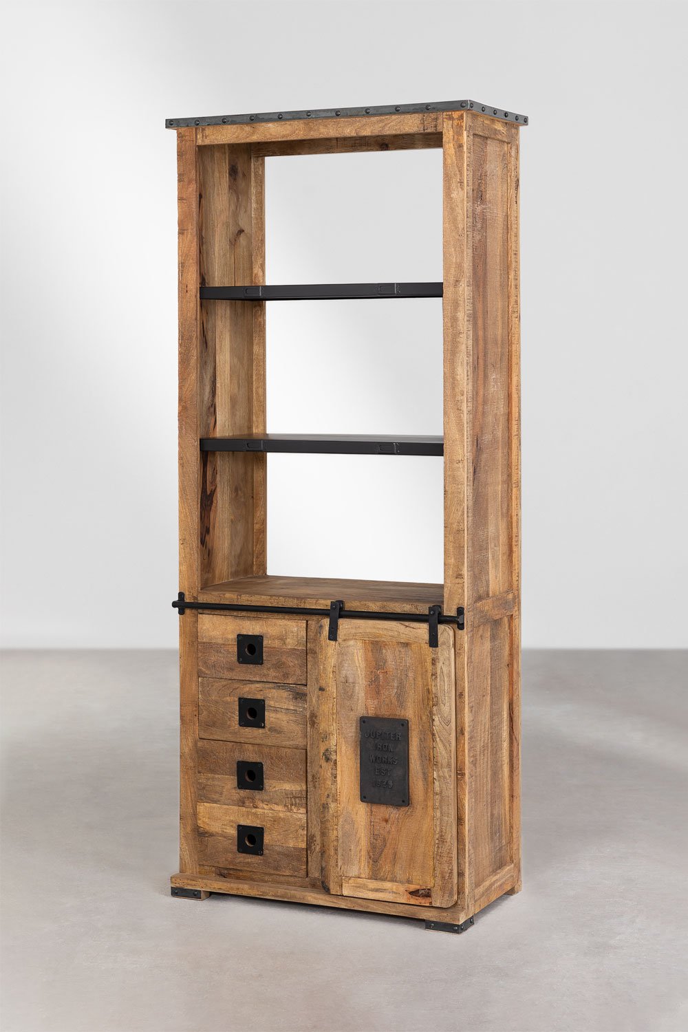 Uain mango wood cupboard with four drawers, gallery image 2