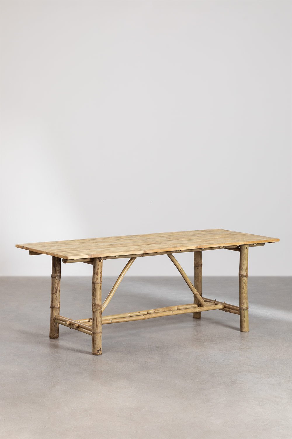 Senia Rectangular Bamboo Dining Table, gallery image 2