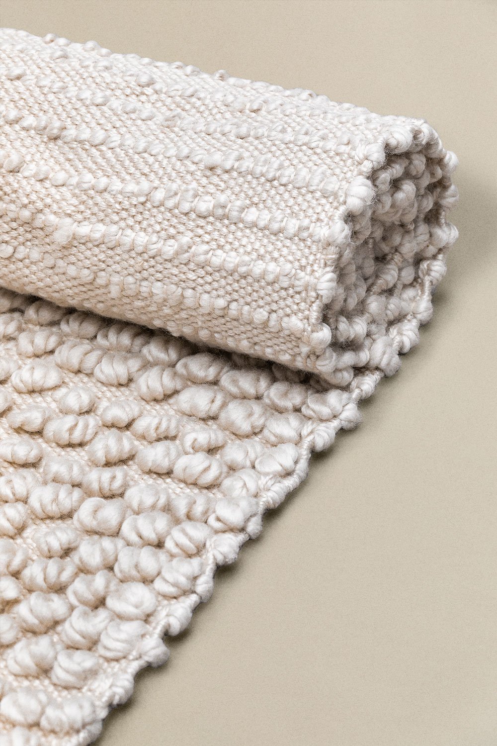 Rectangular rug 160x230 cm in gardenia white polyethylene Mariyana, gallery image 2