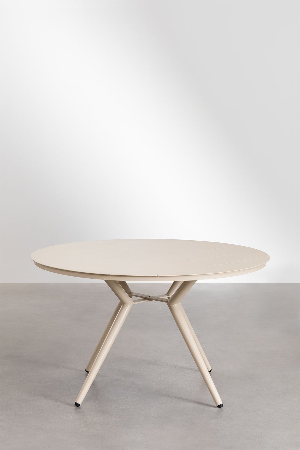 Round dining table in aluminum Valerie, gallery image 2