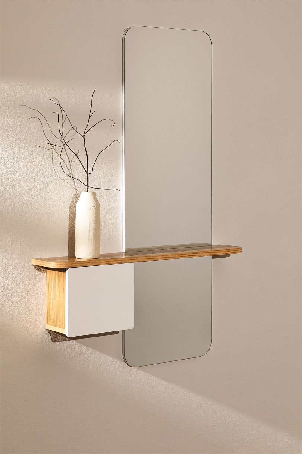 Floating Shelf with Mirror & Storage Compartment Varna , gallery image 1
