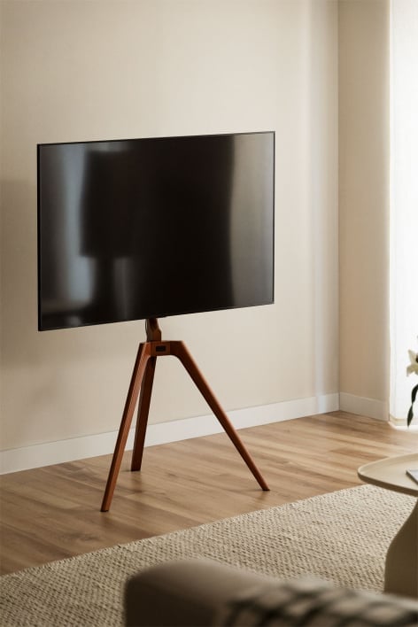 Curtiz steel and wood tripod TV stand