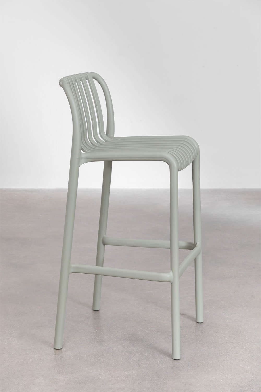 Garden high stool 75 cm stackable in polypropylene khaki green Wendell, gallery image 2
