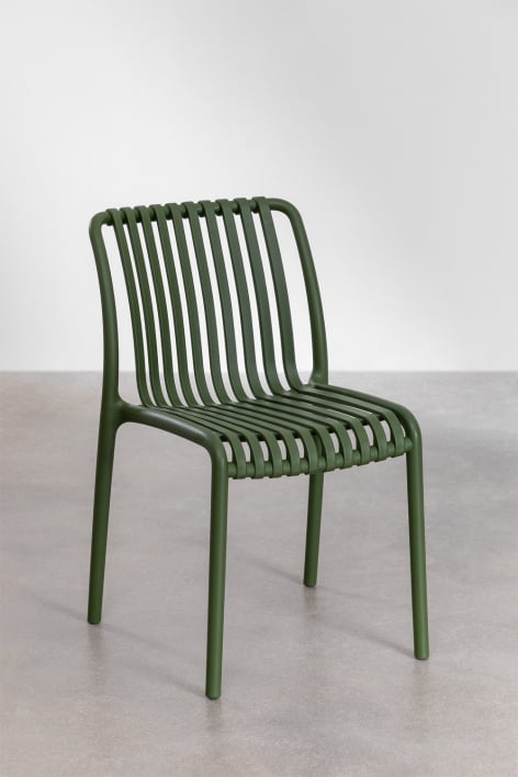 Wendell polypropylene stackable garden chair - Pesto