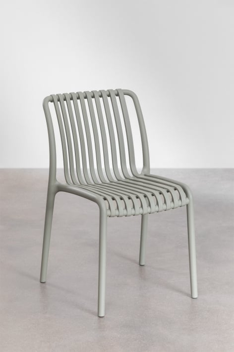 Wendell polypropylene stackable dining chair - Green Khaki