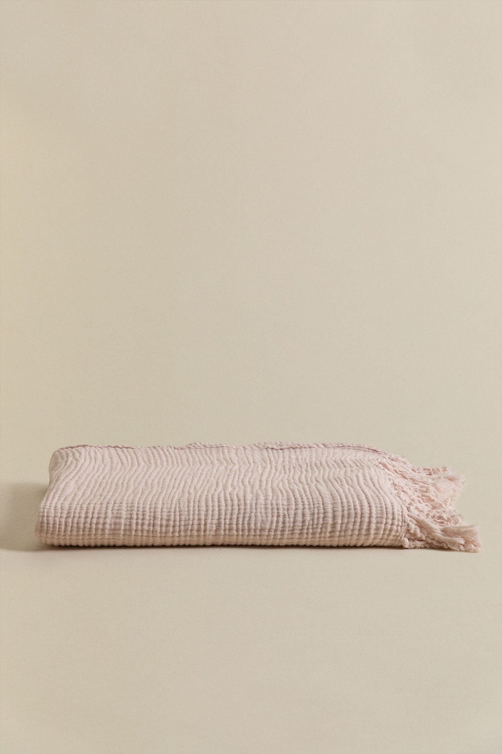 Cotton chiffon plaid blanket (185x125 cm) Eloi, gallery image 3