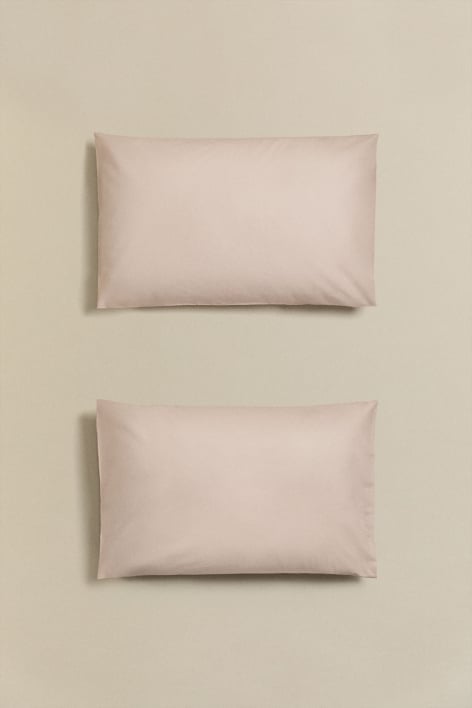 Set of 2 pillowcases in 180-thread-count Lesia cotton percale