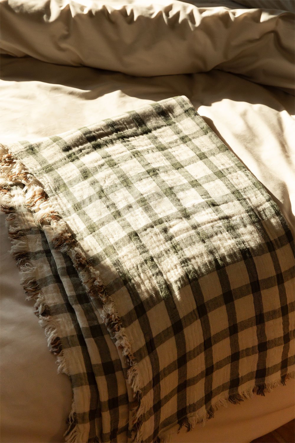 Zujar Cotton Plaid Blanket, gallery image 1