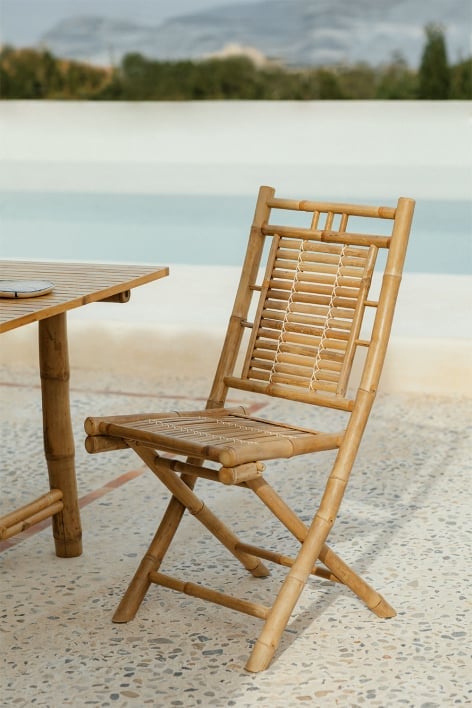 Yakku folding bamboo garden chair
