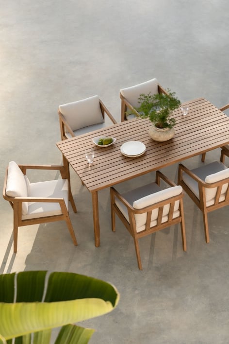 Rectangular Garden Table in Acacia Wood Kaela