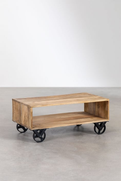 Mango Wood Coffee Table with Olson Wheels