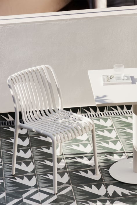 Wendell polypropylene stackable garden chair - Gardenia White
