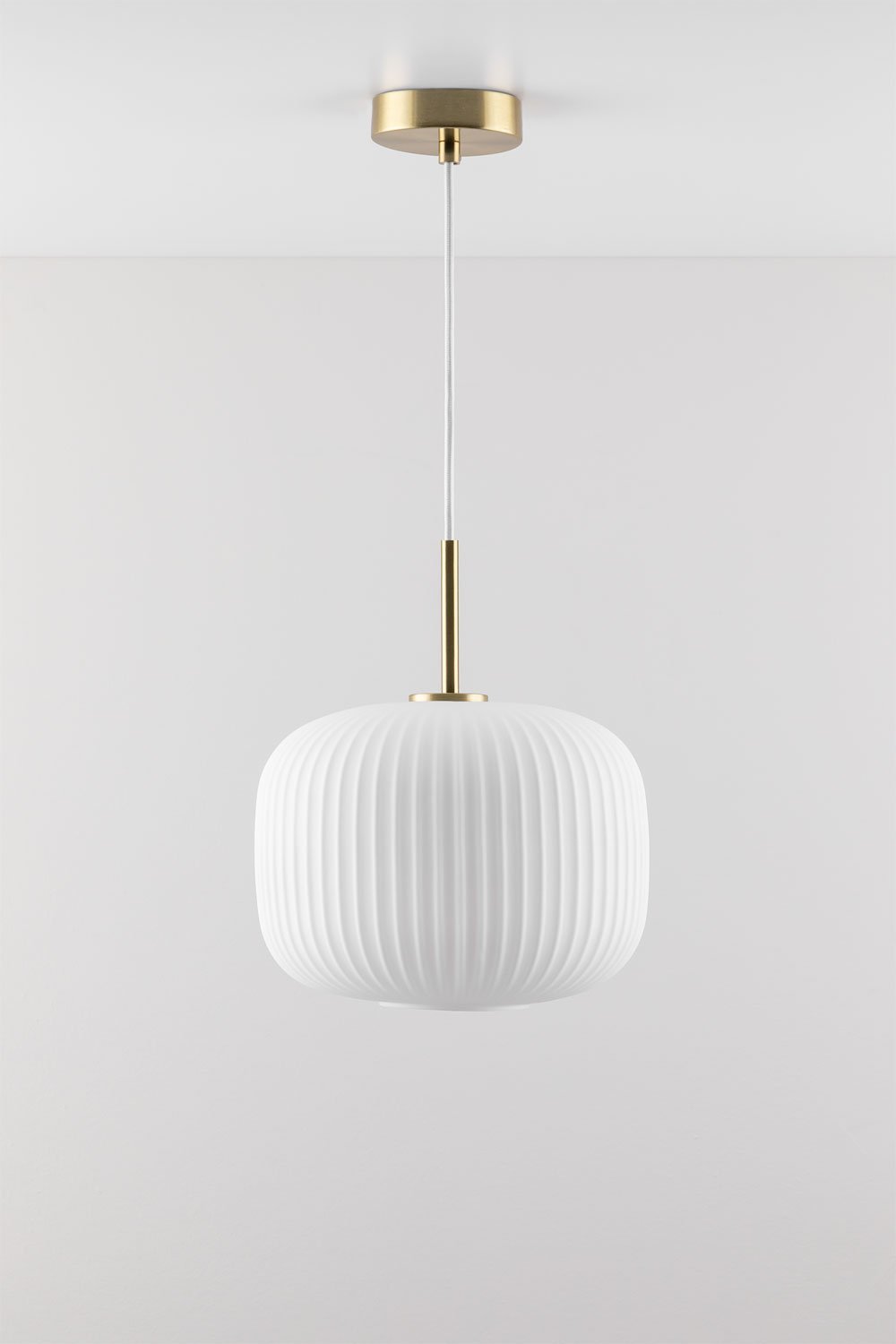 Bruner hanging ceiling lamp in metal and glass, gallery image 3