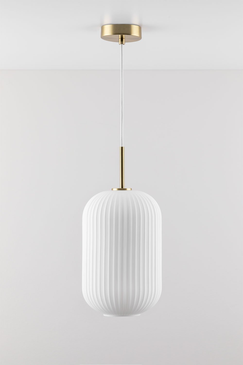 Bruner hanging ceiling lamp in metal and glass, gallery image 3