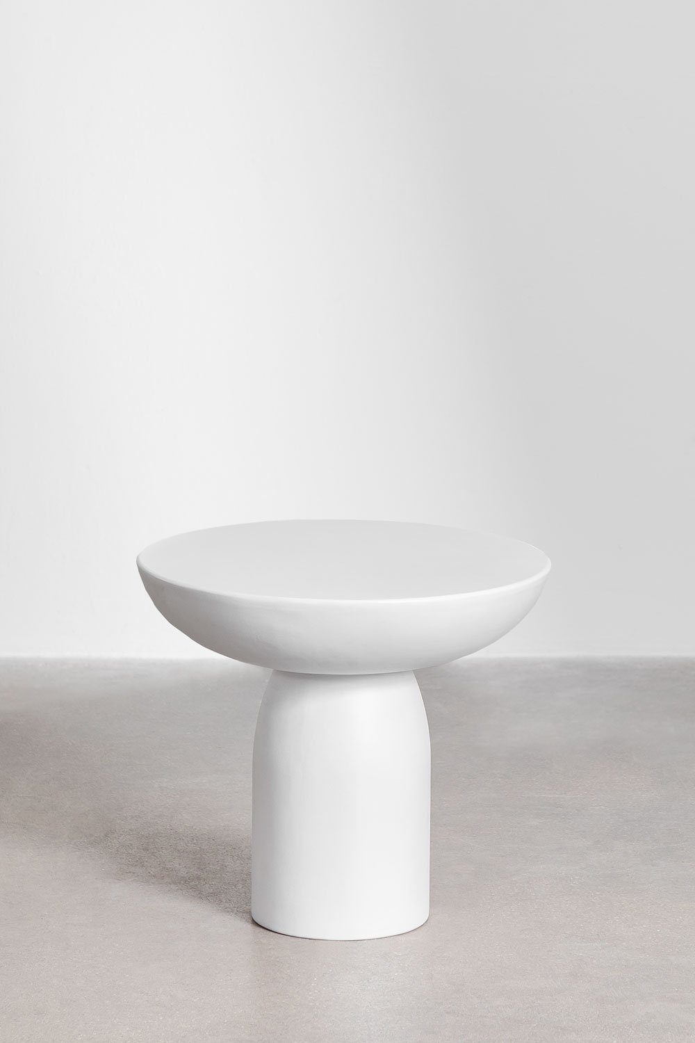 White cement side table discount