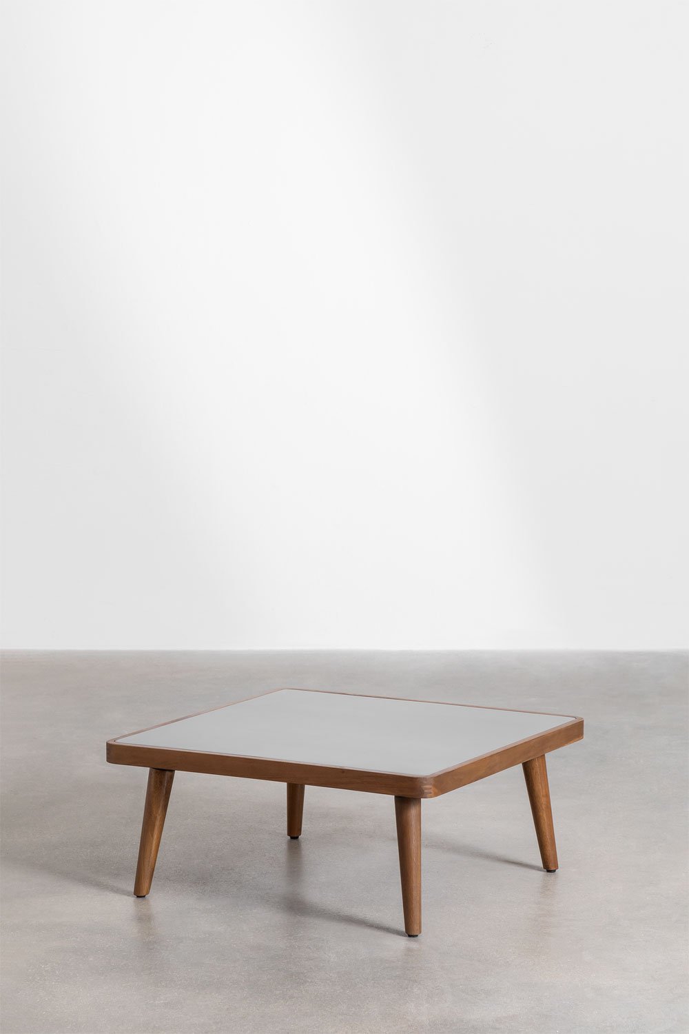 Marilia Cement and Acacia Wood Coffee Table, gallery image 1