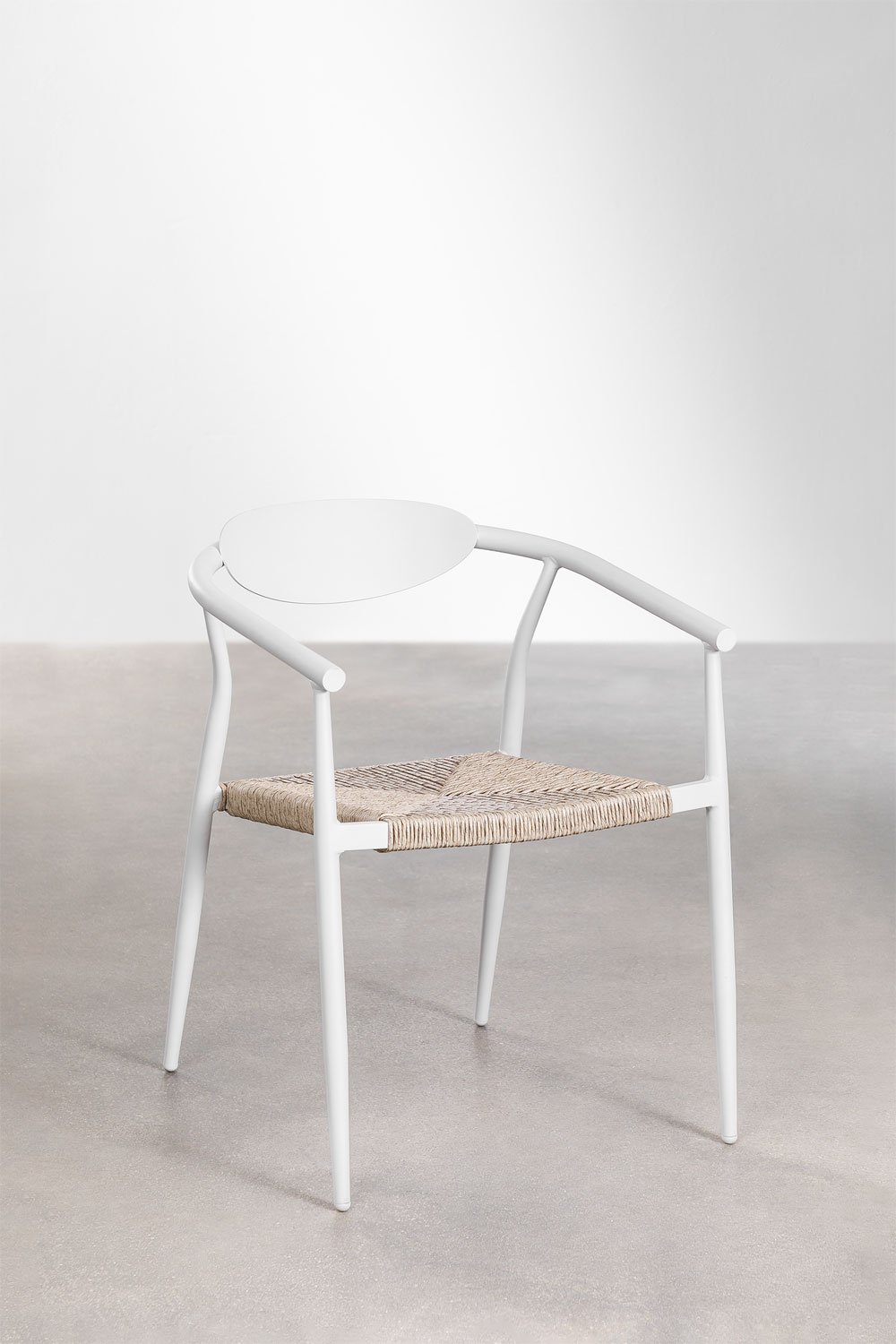 Synthetic Aluminum and Rattan Armrest Garden Chair Marsha, gallery image 1