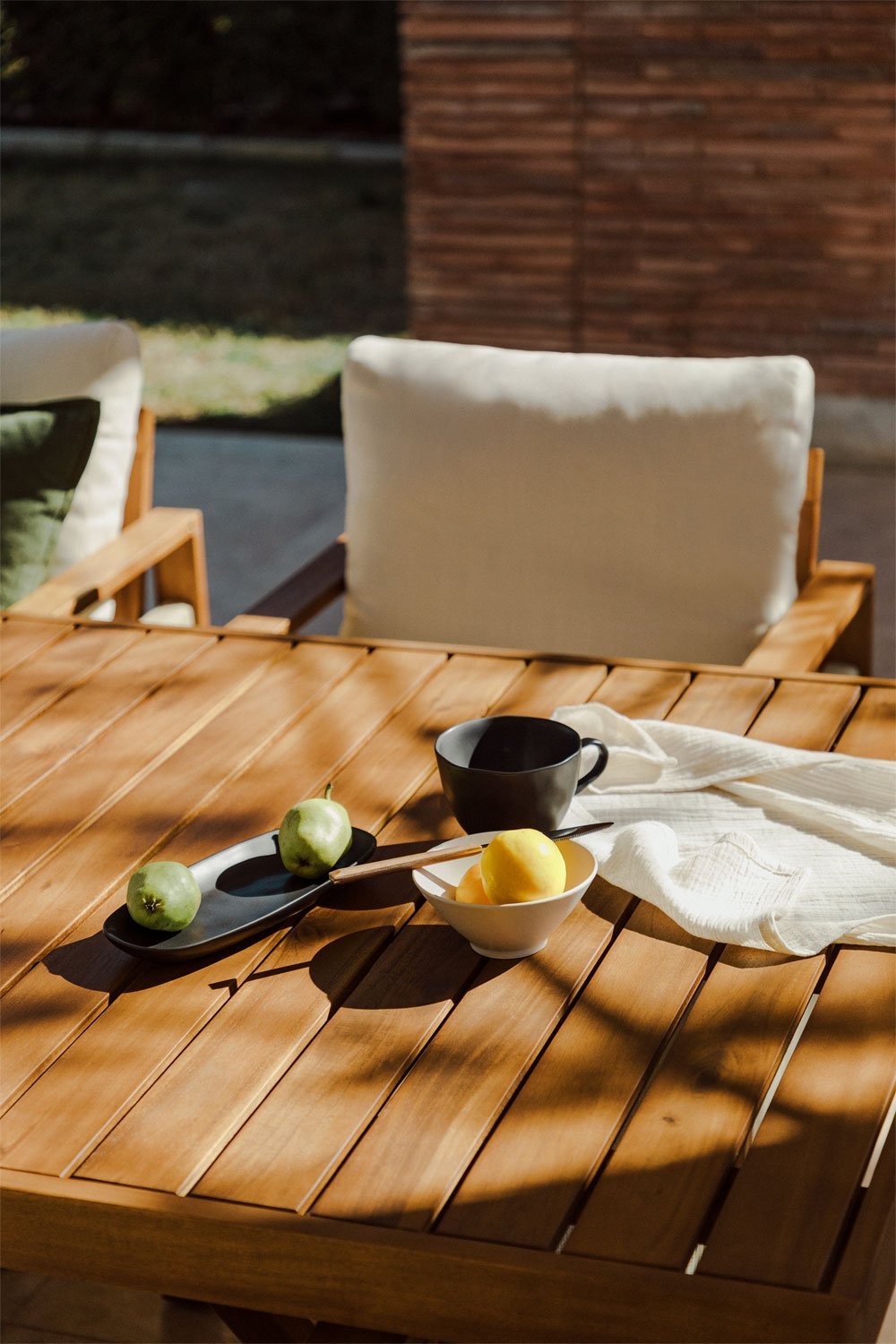 Rectangular garden table 200x100 cm in acacia wood Nayely, gallery image 3