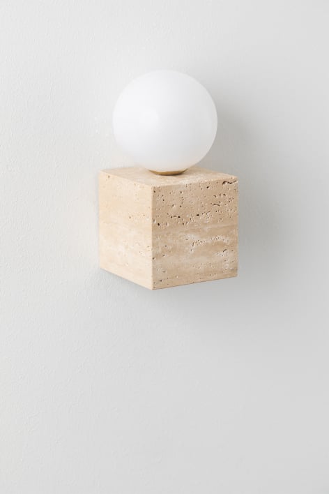 Davise Travertine Crystal Ball Wall Light