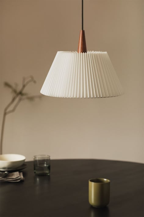 Ceiling Lamp in Metal and Fabric Leyre