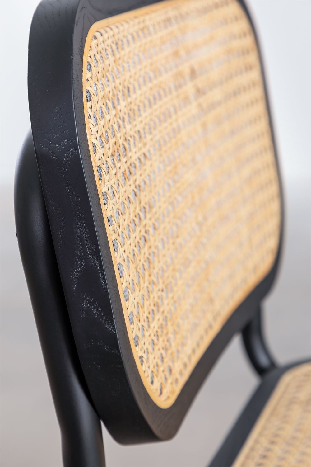 Pack of 2 Tento Black rattan dining chairs, gallery image 6