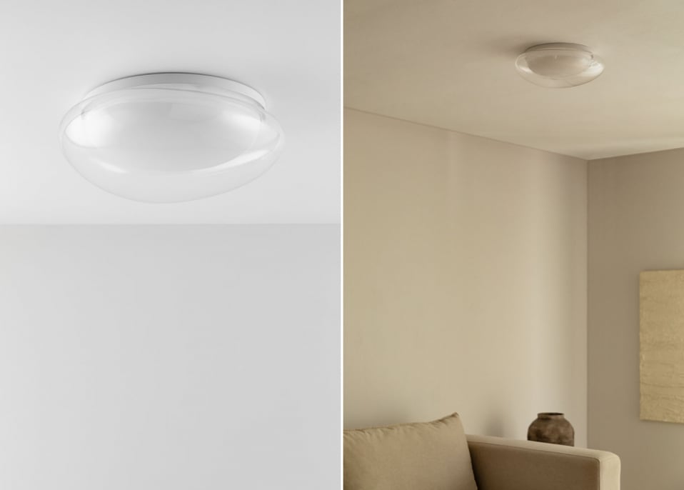 LED Ceiling Lamp in Methacrylate and Metal Salaviza