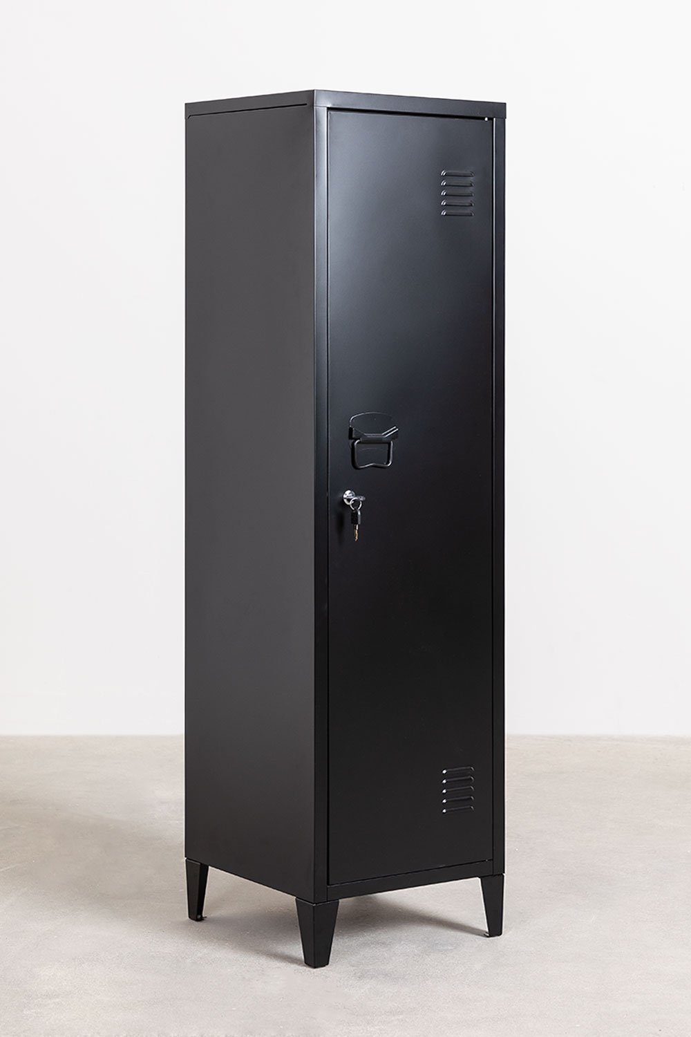 Locker Wardrobe 40x140 cm in charcoal black Steel Pohpli, gallery image 3