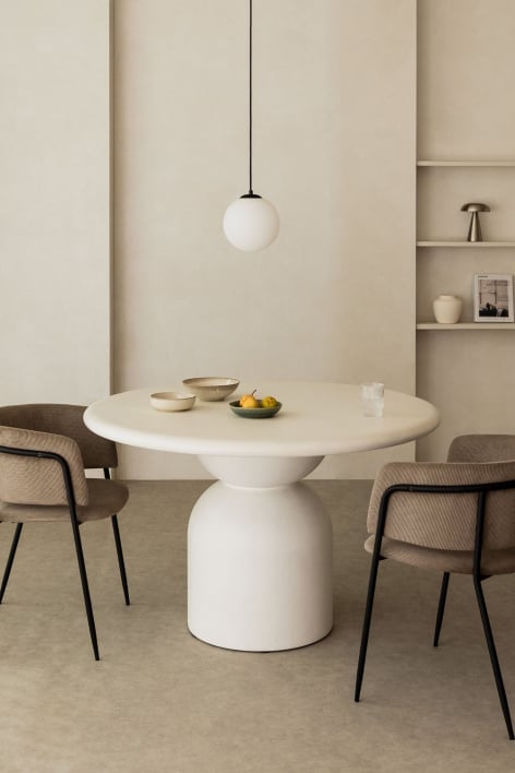 Round Dining Table in Cemente (Ø120 cm) Verenis