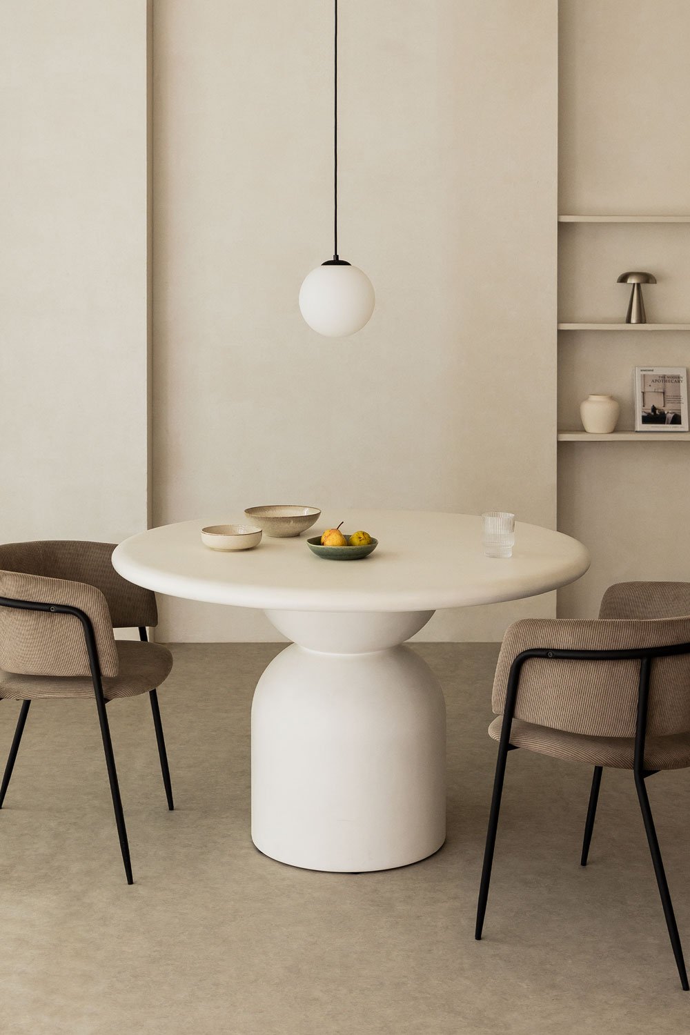 Round Dining Table in Cemente O120 cm Verenis