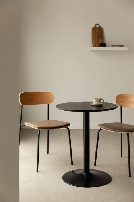 Round Dining Table in MDF and Metal Yvetta    