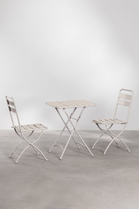 Folding Table Set (60x60 cm) & 2 Folding Chairs Janti