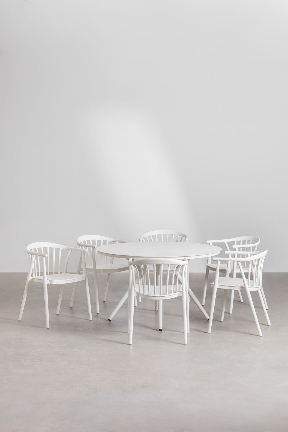 Valerie Round Aluminum Table Set (Ø125 cm) and 6 Ivor Garden Chairs, gallery image 2