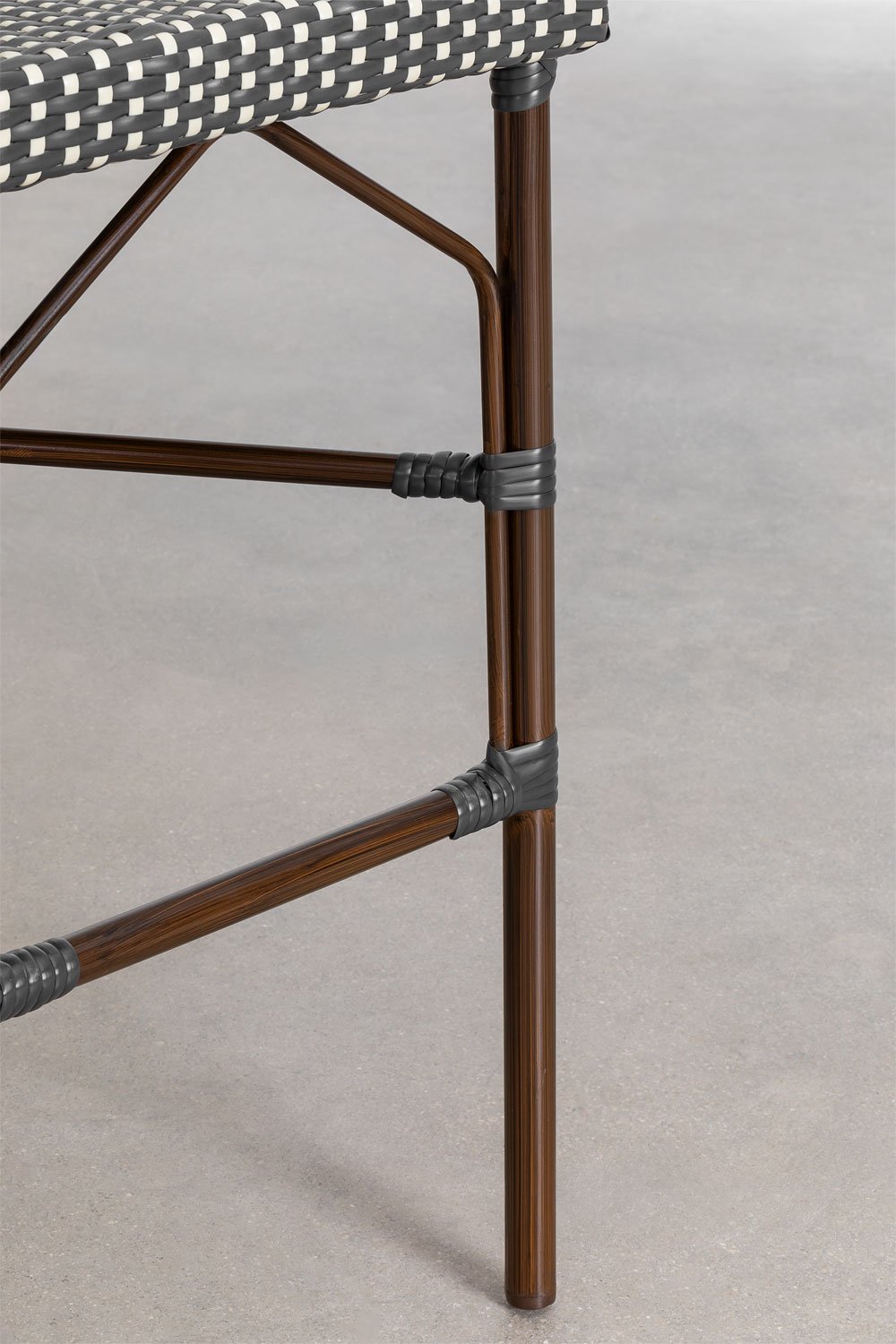 Stackable high garden bar stool with aluminum frame and synthetic rattan Brielle Bistro, gallery image 7