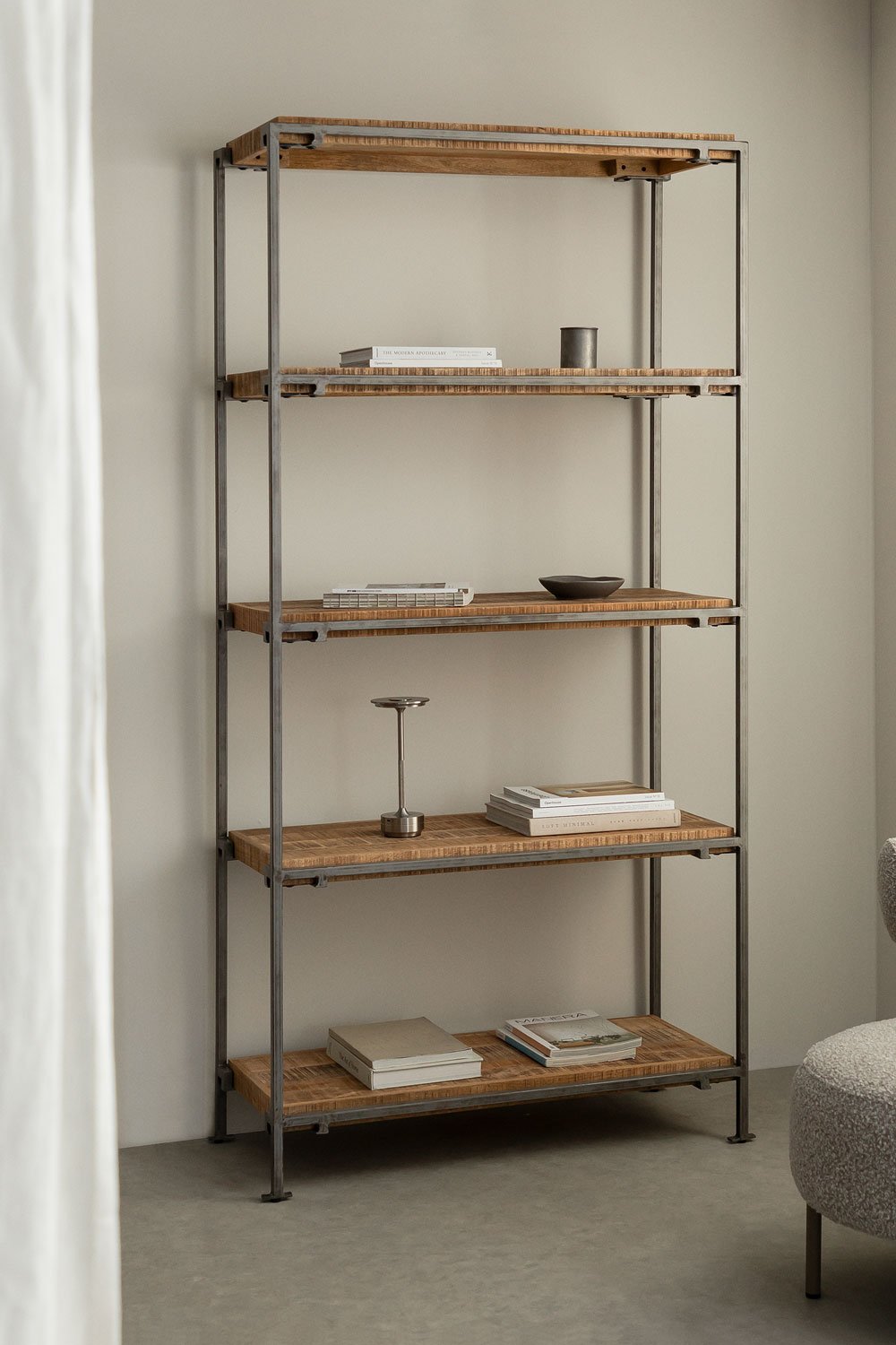 Inme Mango Wood Shelf with 5 Shelves, gallery image 1