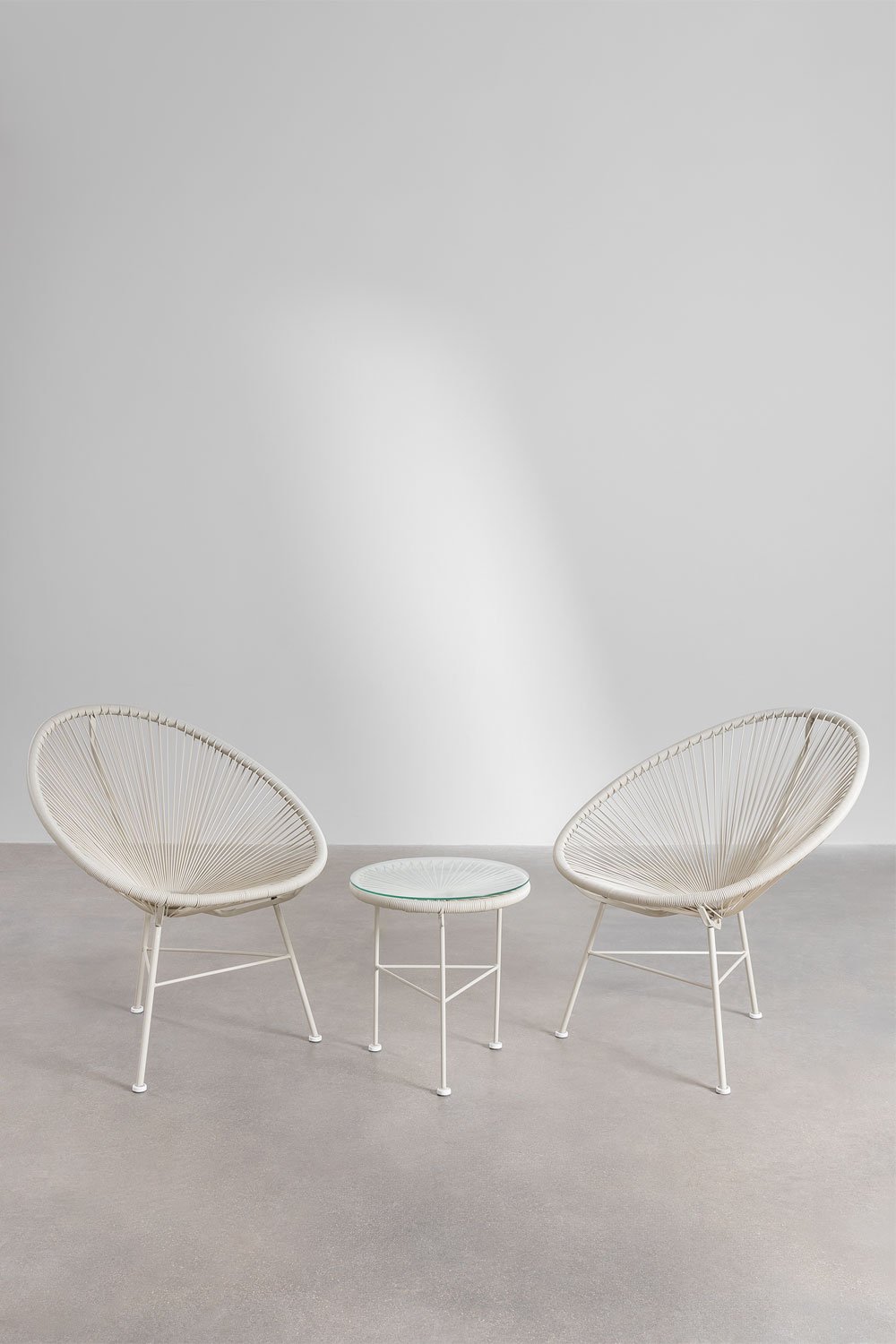 Set of 2 Chairs & 1 Table in Polyethylene and Steel New Acapulco, gallery image 2