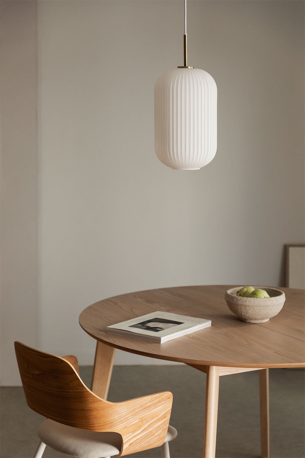 Bruner hanging ceiling lamp in metal and glass, gallery image 1