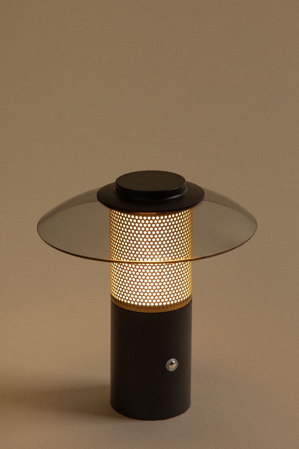 Wireless LED table lamp in glass and steel Lispect, gallery image 4