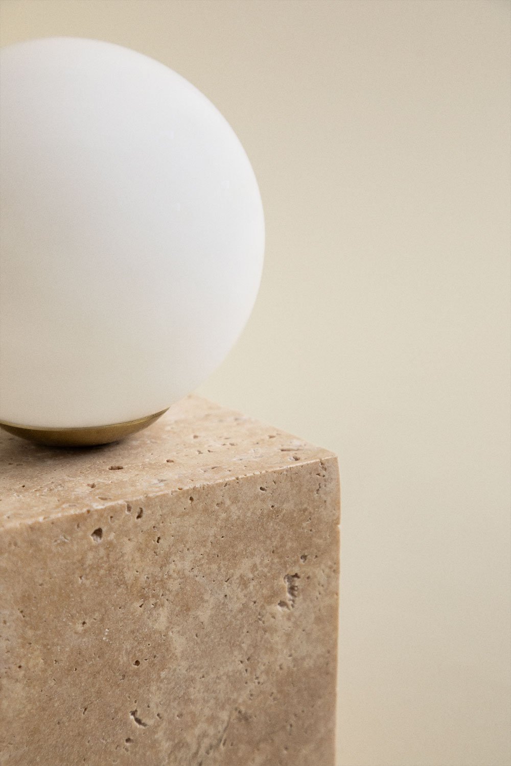 Travertine table lamp with Davise crystal ball, gallery image 4