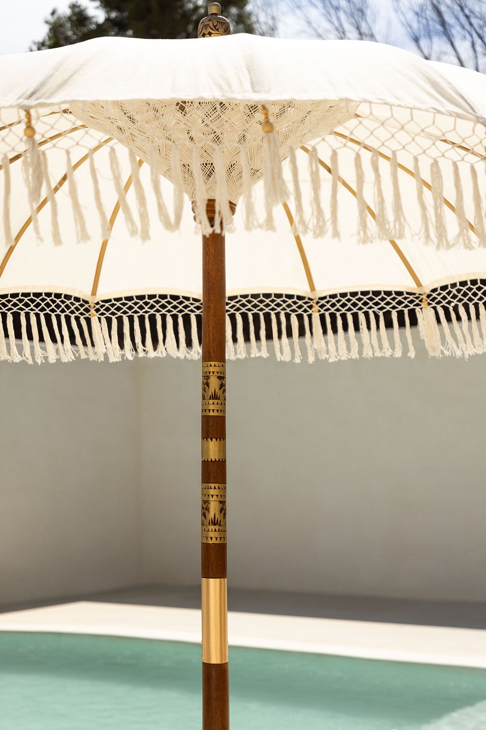 Cloth and Wood Parasol Orongo (Ø186 cm) , gallery image 2