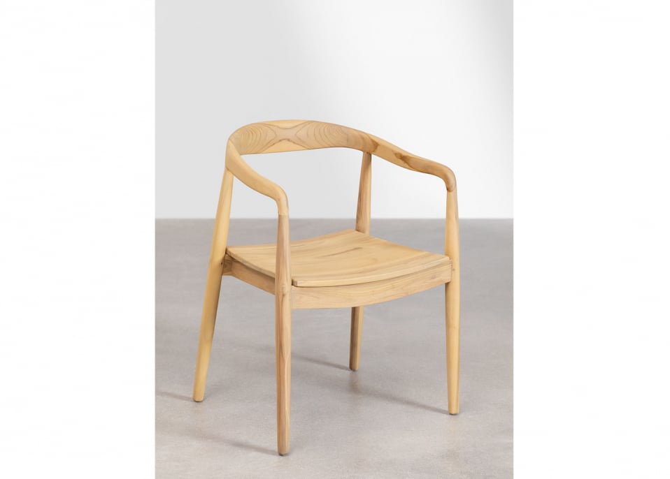 Alizee Teak Wood Dining Chair with Armrests