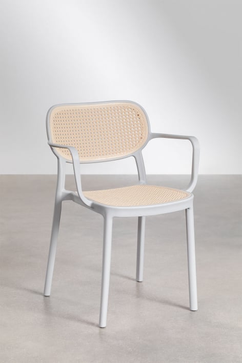 Omara Stackable Dining Chair with Armrests