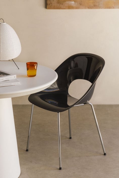 Louna polypropylene and iron dining chair - Grey Graphite