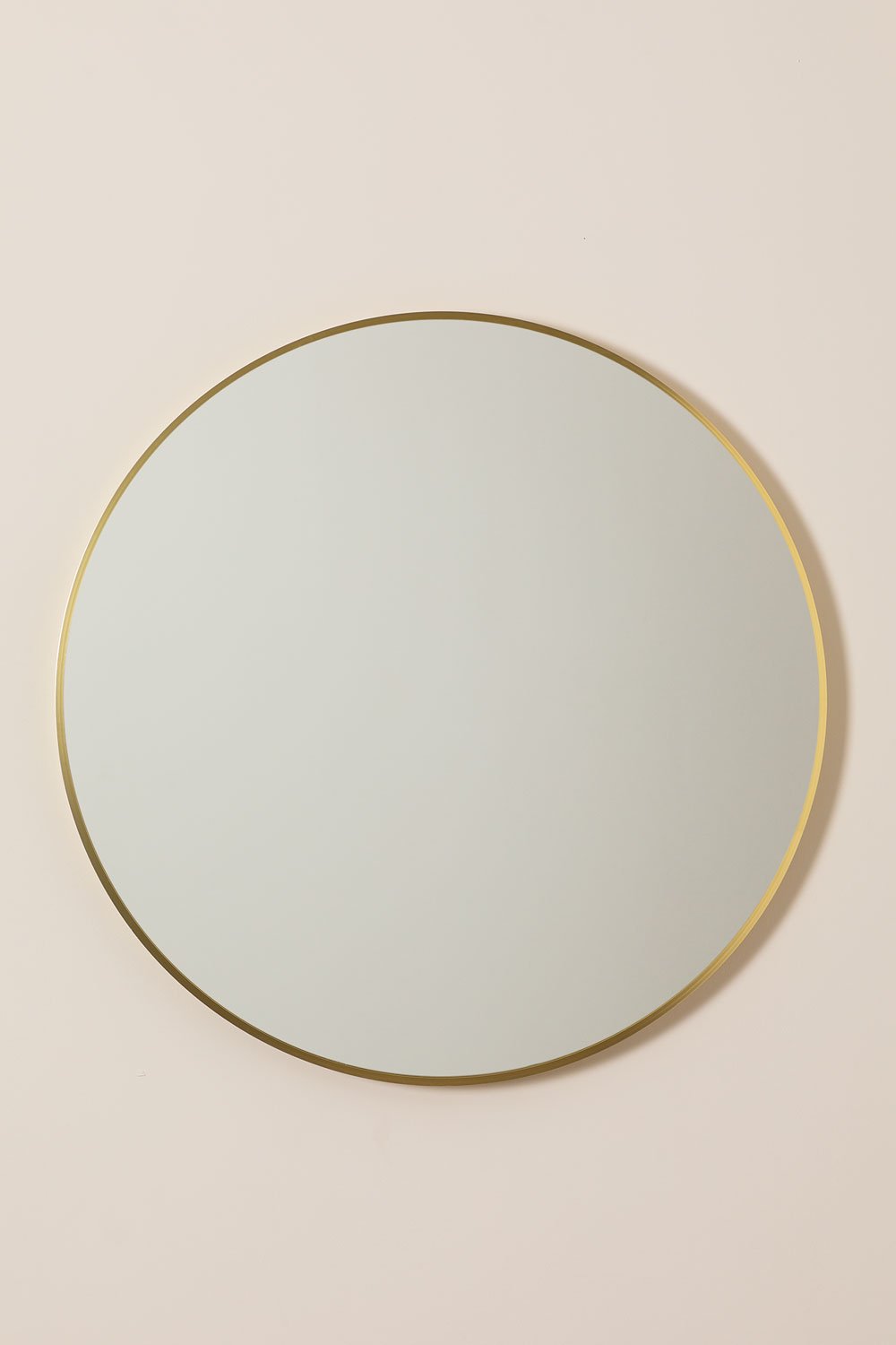 Round Metal Bathroom Wall Mirror Siloh Gold, gallery image 1