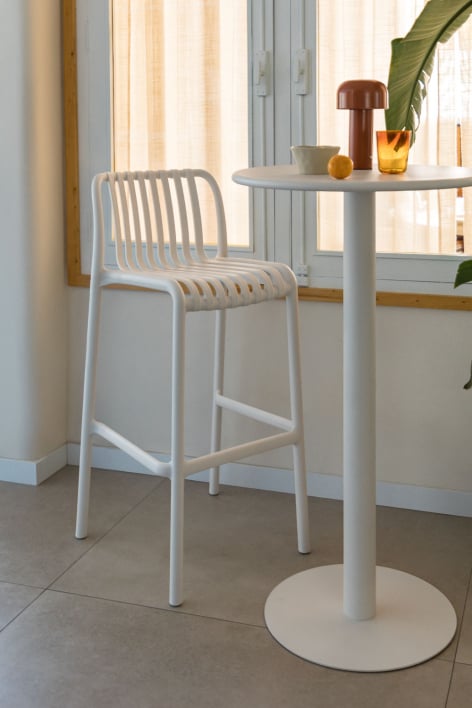 High stool 75 cm stackable in gardenia white polypropylene Wendell - Gardenia White