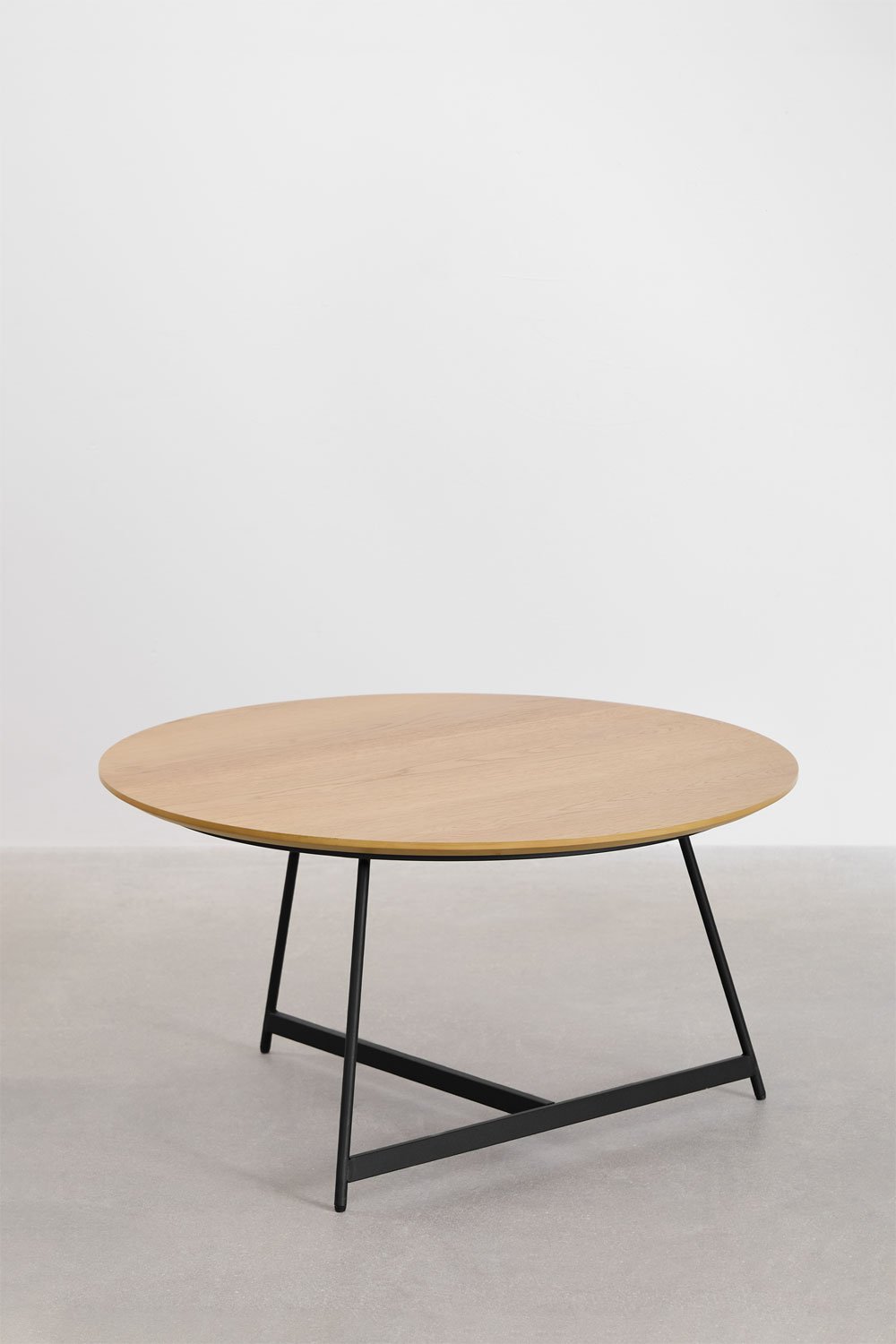 Duvila Round Wood and Steel Coffee Table, gallery image 2