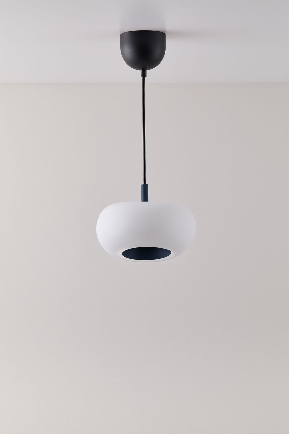 LED Ceiling Lamp in Glass and Steel Deruent, gallery image 1